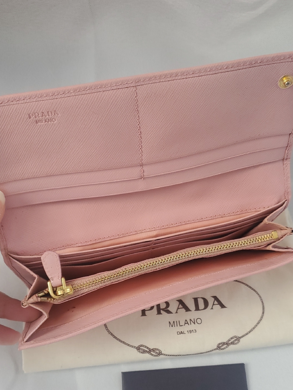 Prada Pink Saffiano Leather Wallet with Bow Detail - Picture 8 of 15